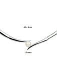 zilver gerhodineerd collier tussenstuk parel 42 + 3 cm 1326621