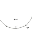 zilver gerhodineerd collier bolletjes 1,2 mm 40 + 4 cm 1327014