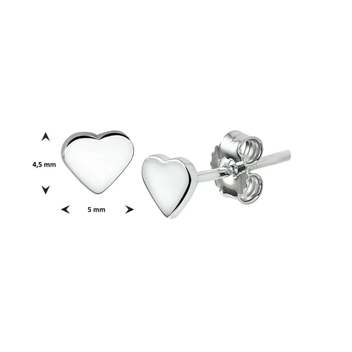 Zilver Gerhodineerd Oorknoppen Hart 1327344