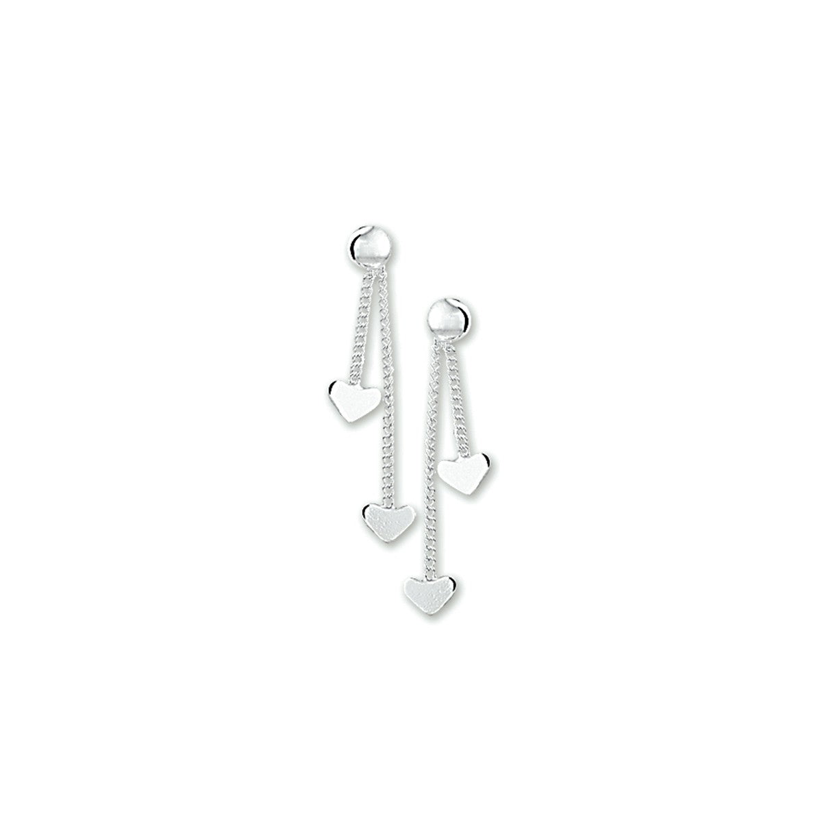 Zilver Gerhodineerd Oorhangers Hart 1327452