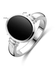 Gerhodineerd Zilver Ring Onyx 1328739