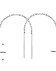 Zilver Gerhodineerd Doortrekoorbellen Balkje 1328130