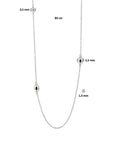 zilver gerhodineerd collier ovaaltjes 80 cm 1328211