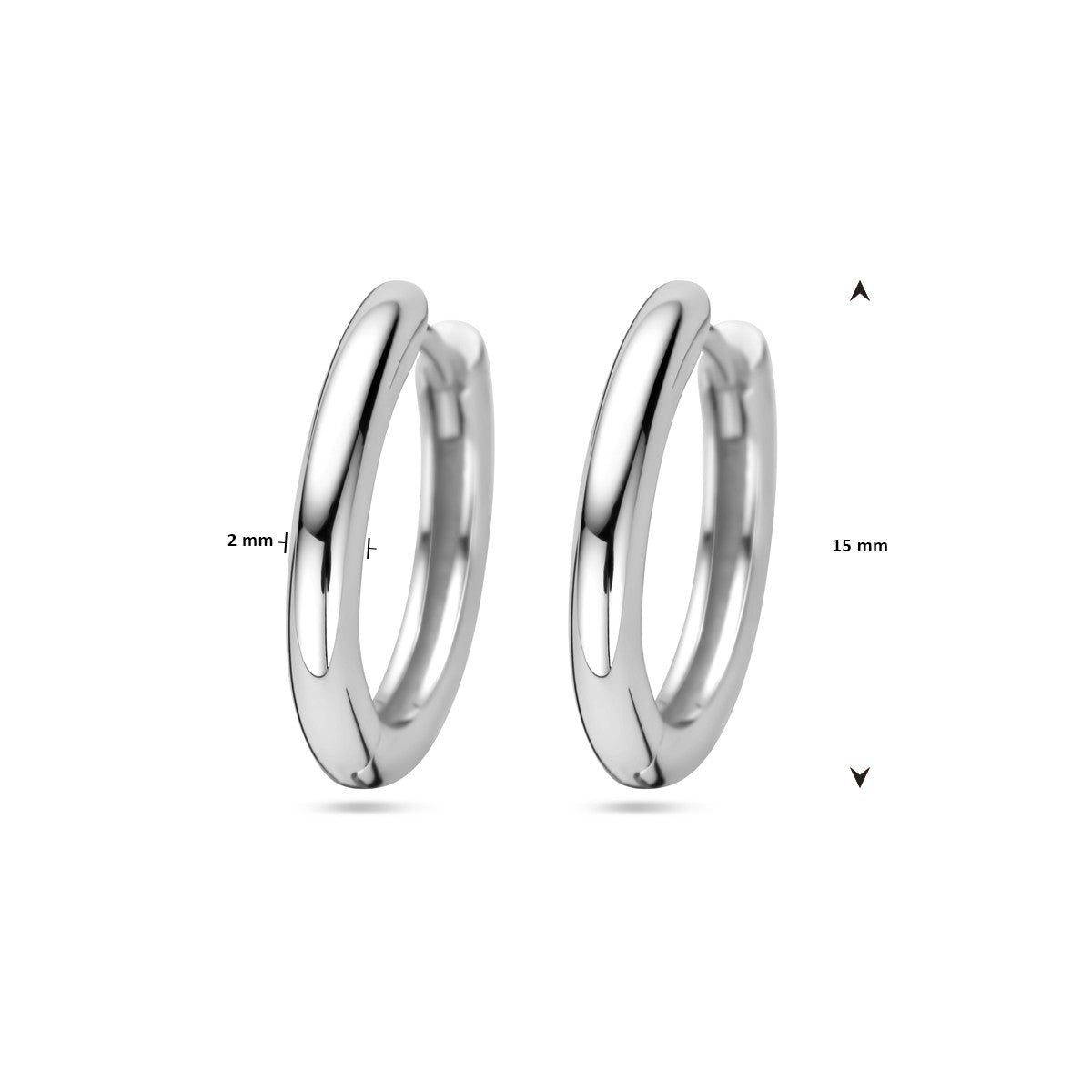 Zilver Gerhodineerd Klapoorringen 2,0 MM 1328283