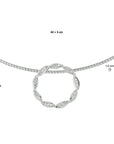 zilver gerhodineerd collier zirkonia 42 + 3 cm 1328354