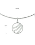 zilver gerhodineerd collier rondje zirkonia 42 + 3 cm 1328374