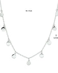 zilver gerhodineerd collier rondjes 41 + 4 cm 1328403