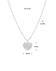 zilver gerhodineerd collier hart 42 + 3 cm 1328906