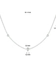 zilver gerhodineerd collier hartjes 41 + 4 cm 1329098