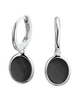 Zilver Gerhodineerd Oorringen Onyx 1329194