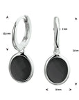 Zilver Gerhodineerd Oorringen Onyx 1329194