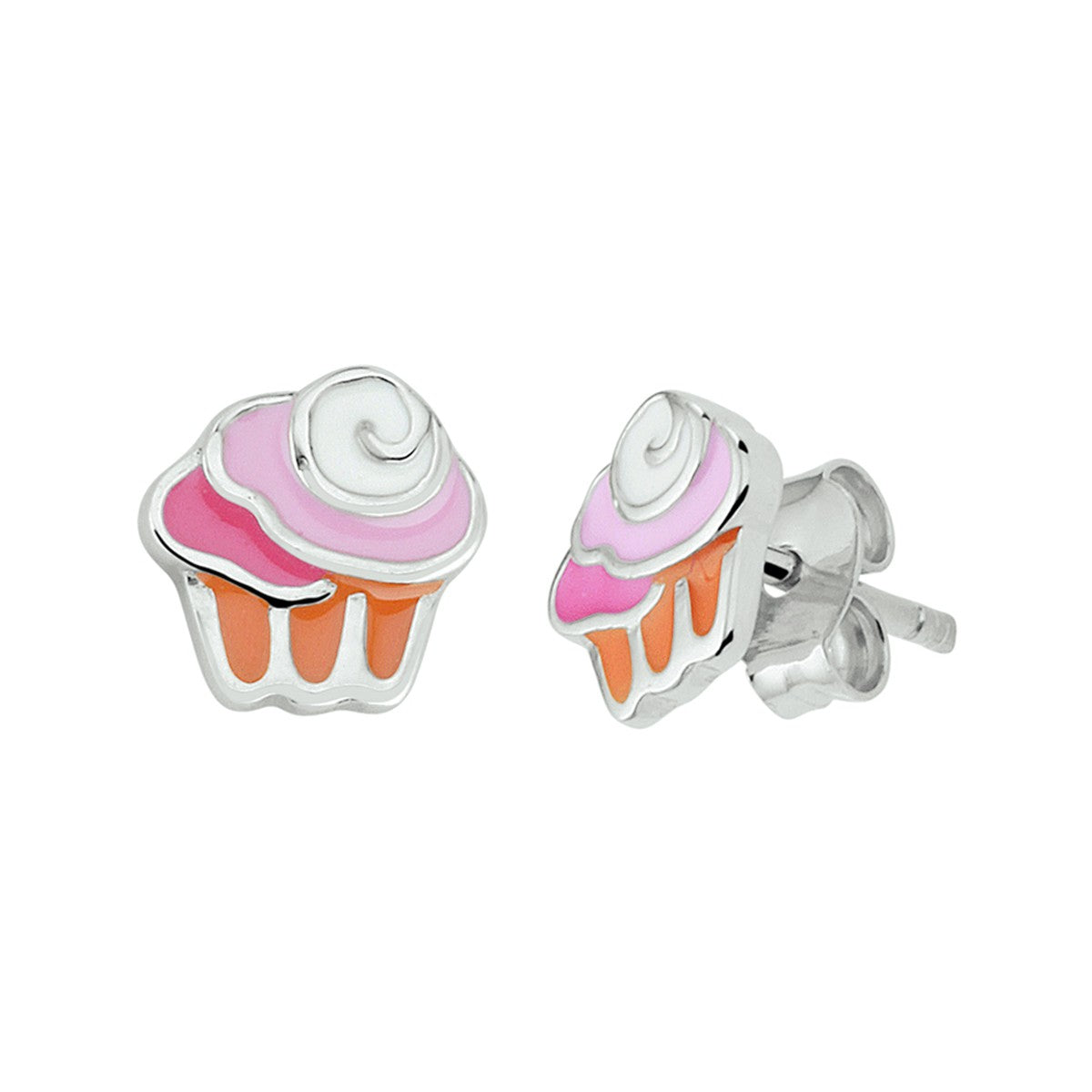 Zilver Gerhodineerd Oorknoppen Cupcake 1329209