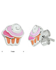 Zilver Gerhodineerd Oorknoppen Cupcake 1329209