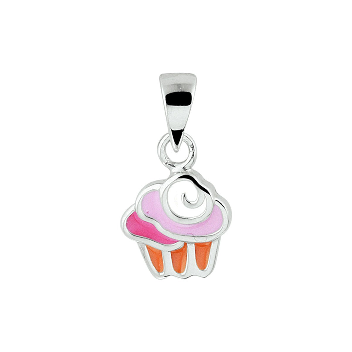 zilver gerhodineerd hanger cupcake 1329210