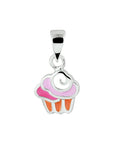 zilver gerhodineerd hanger cupcake 1329210