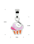 zilver gerhodineerd hanger cupcake 1329210