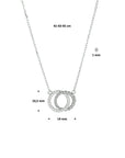 zilver gerhodineerd collier rondjes zirkonia 41 - 43 - 45 cm 1329248