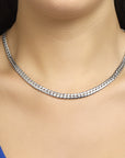 zilver gerhodineerd collier gourmette 4-zijdes geslepen 6,0 mm 45 cm 1329314