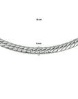 zilver gerhodineerd collier gourmette 4-zijdes geslepen 6,0 mm 45 cm 1329314