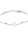 Zilver Gerhodineerd Armband Hart 1329443