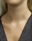 zilver gerhodineerd collier hart 41 + 5 cm 1329556