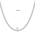 zilver gerhodineerd collier bolletjes 3,0 mm 40 + 4 cm 1329633