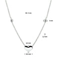 zilver gerhodineerd collier hart 36 + 3 cm 1329645