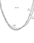 zilver gerhodineerd multi-collier 1,4 mm 40 + 4 cm 1329733