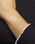 armband hart zilver gerhodineerd