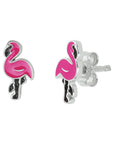 Zilver Gerhodineerd Oorknoppen Flamingo 1329849