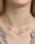 zilver gerhodineerd collier rozenkwarts 42 + 3 cm 1329852