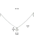 zilver gerhodineerd collier rozenkwarts 42 + 3 cm 1329852