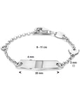 graveerarmband hart plaat 4,0 mm zilver gerhodineerd