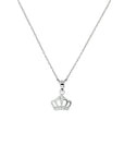 zilver gerhodineerd collier kroon zirkonia 36 + 4 cm 1330038