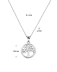 zilver gerhodineerd collier levensboom 41 + 4 cm 1330042