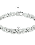 armband gourmette 8,2 mm zilver gerhodineerd