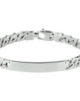 graveerarmband gourmette plaat 8 mm zilver gerhodineerd