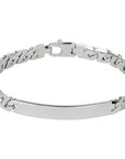 graveerarmband gourmette plaat 6,5 mm zilver gerhodineerd