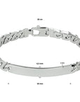 graveerarmband gourmette plaat 6,5 mm zilver gerhodineerd