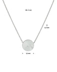 zilver gerhodineerd collier rondje gediamanteerd 40 + 5 cm 1330537