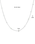 zilver gerhodineerd collier wit maansteen 40 - 42 - 44 cm 1331374