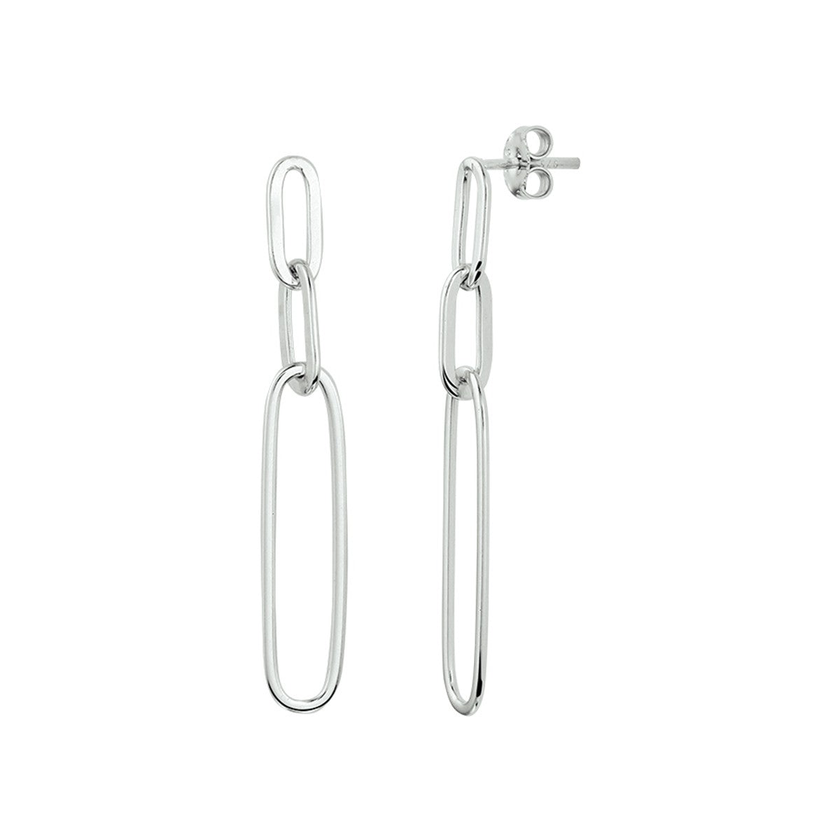 Zilver Gerhodineerd Oorhangers Paperclip 1331966