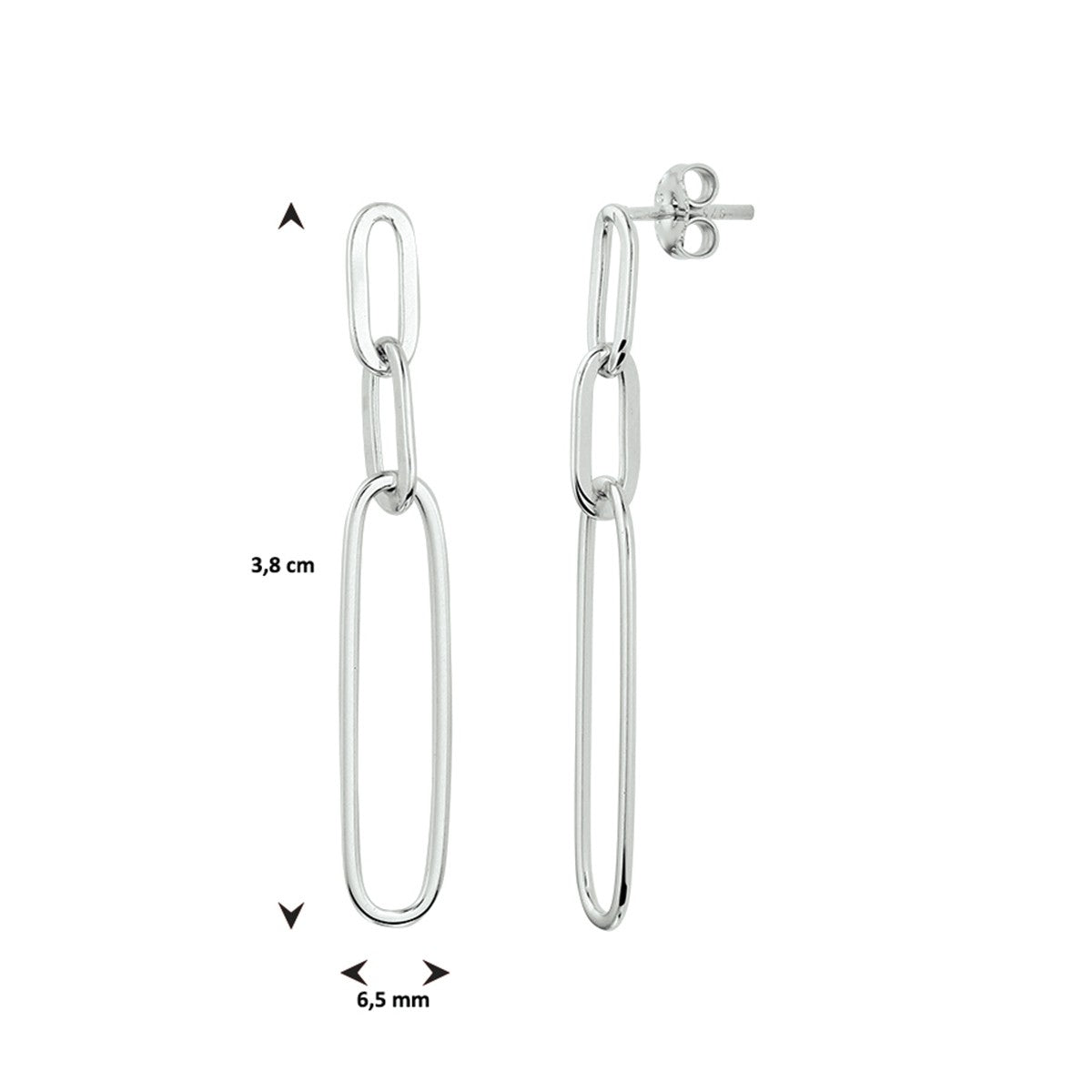 Zilver Gerhodineerd Oorhangers Paperclip 1331966