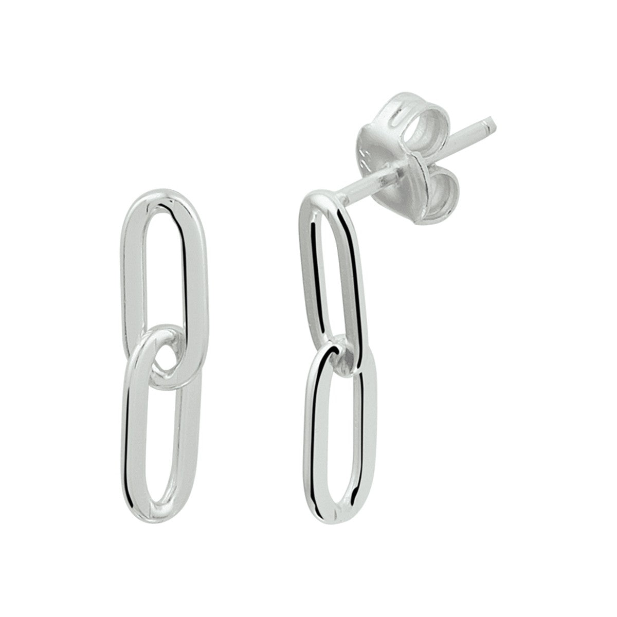 Zilver Gerhodineerd Oorhangers Paperclip 1332303