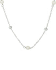 zilver gerhodineerd collier parel 41 + 4 cm 1332316