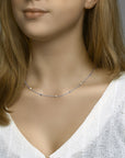 zilver gerhodineerd collier parel 41 + 4 cm 1332316