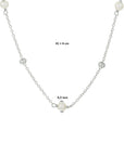 zilver gerhodineerd collier parel 41 + 4 cm 1332316