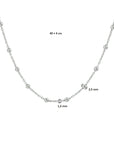 zilver gerhodineerd collier bolletjes 2,5 mm 40 + 4 cm 1332601