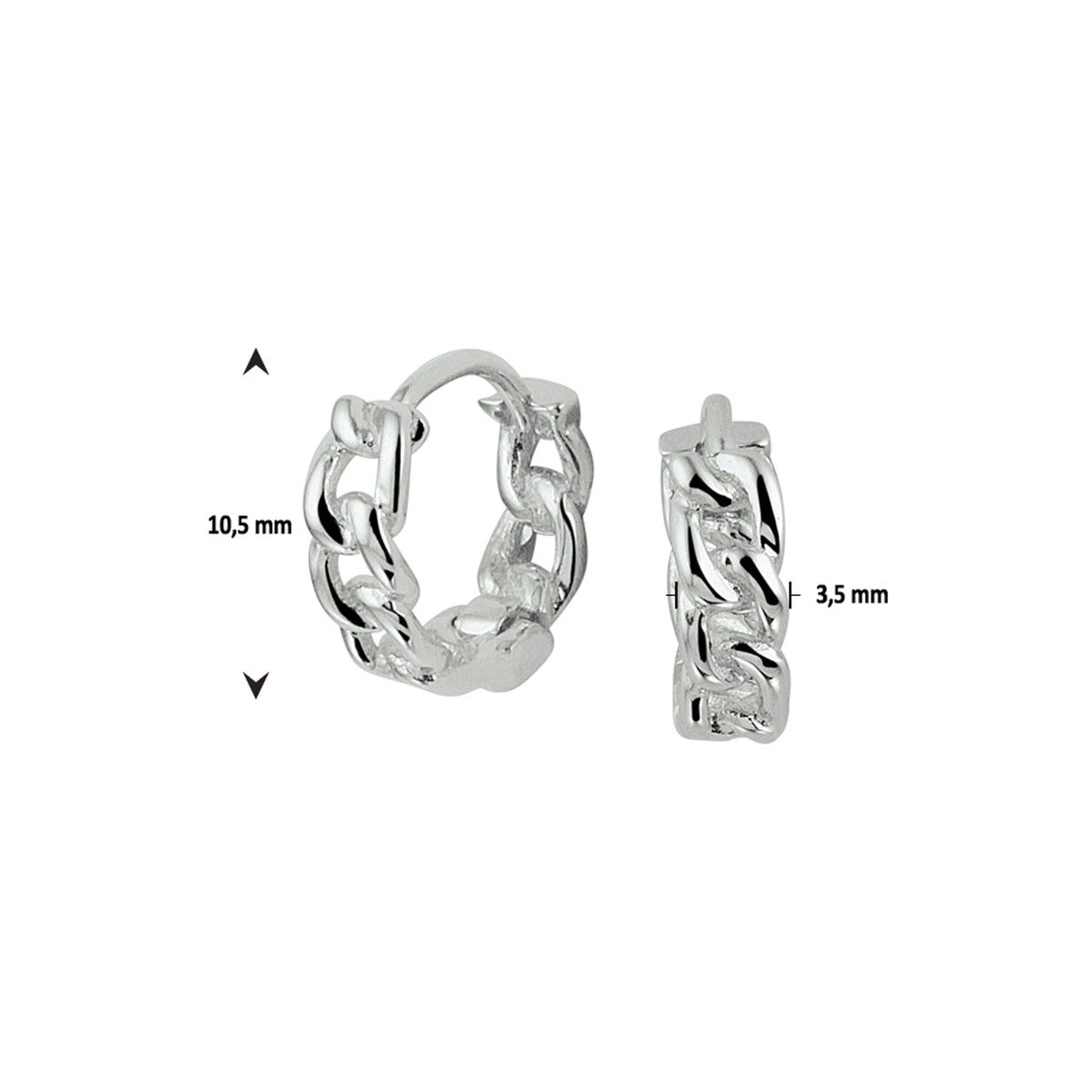 Zilver Gerhodineerd Klapoorringen 1332675