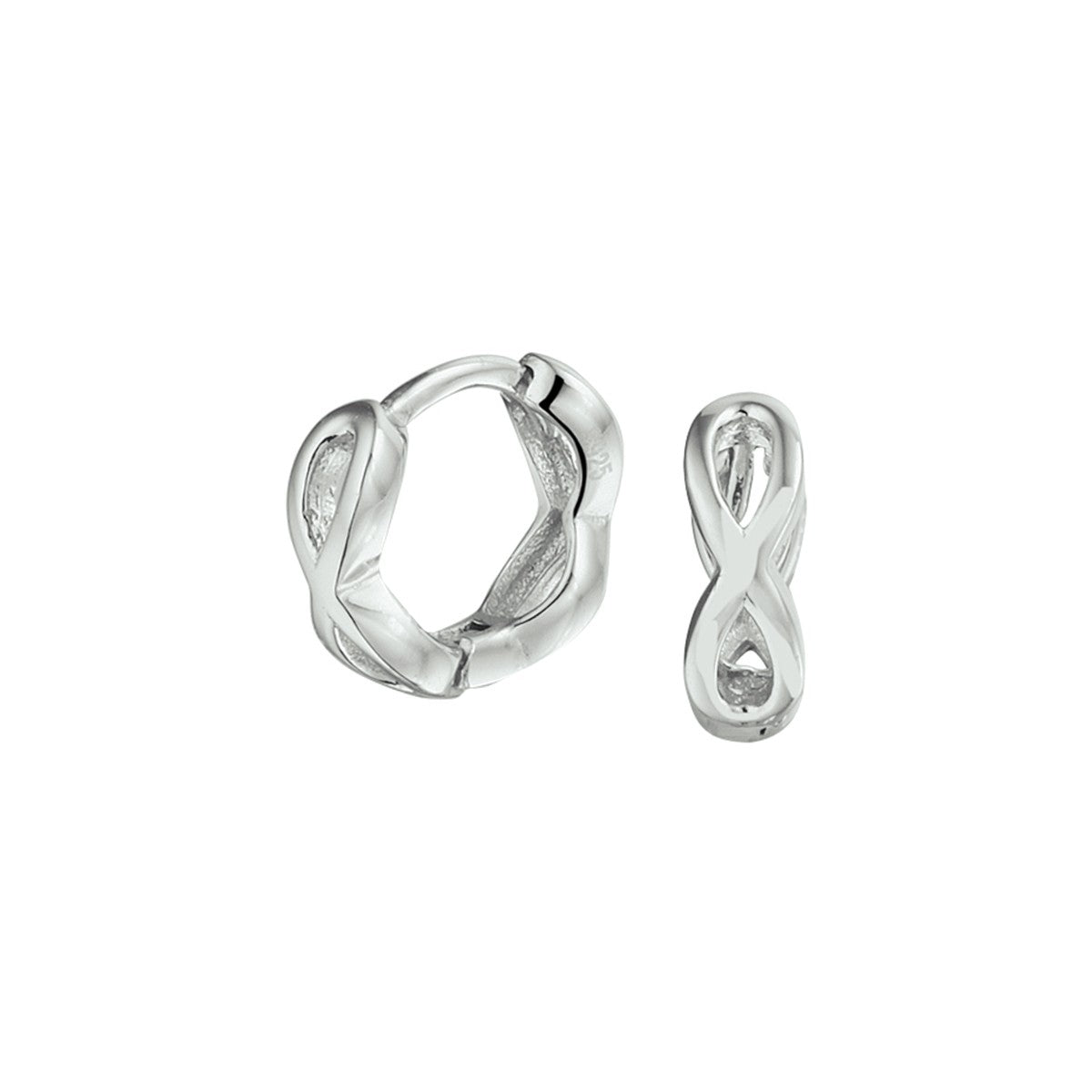 Zilver Gerhodineerd Klapoorringen Infinity 1332681